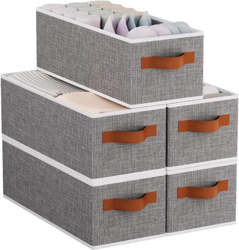 Vista 15 de Contenedor de almacenamiento con asas dobles, canasta beige, 15 x 6