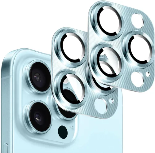 Vista 18 de Kucheed 2 protectores de lente de cámara para iPhone 11, aluminio de metal de una pieza con textura 3D, decoración diseñada para decoración