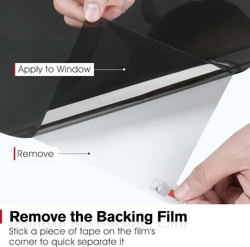 Vista 6 de Haton Película de privacidad unidireccional para ventana, para el hogar Negro