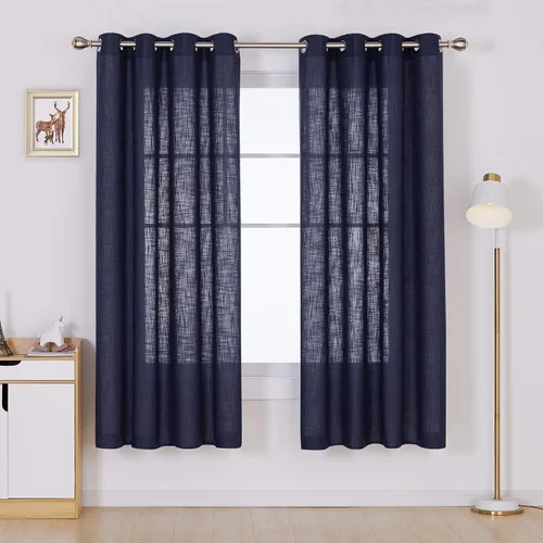 Vista 24 de Deconovo - Cortinas transparentes con filtro de luz de 84 pulgadas de largo Plata