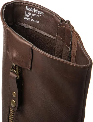 Vista 5 de GLOBALWIN Botas altas hasta la rodilla para mujer, botas de equitación cómodas para mujer, tacón bajo