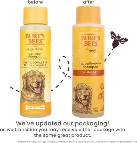 Vista 2 de Burts Bees for Pets Champú hipoalergénico para perros, manteca de karité