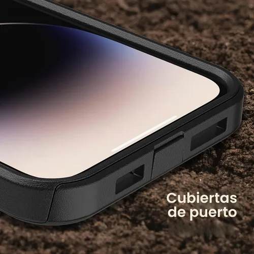 Vista 6 de OtterBox Funda para iPhone 14 Pro Max Commuter Series, negra, delgada y resistente, apta para bolsillo, con protección de puerto
