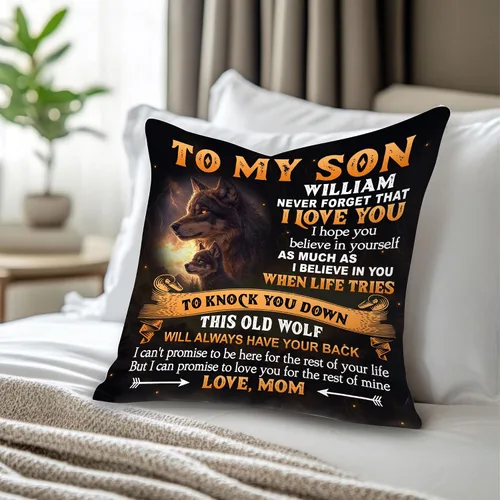 Vista 6 de Hyturtle Almohada personalizada para mi hijo – Regalos de mamá a hijo adulto – Regalos inspiradores en cumpleaños – Regalos de graduación