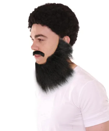 Vista 2 de HPO Pelo sintético para hombre, barba larga, cosplay, pelo facial