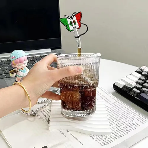 Vista 5 de 9 tapas de pajita, tapas de paja para vasos, popotes reutilizables, cubierta de punta de pajita, tapones de paja a prueba de polvo para accesorios