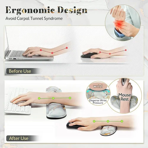 Vista 5 de Gimars Juego Mejorado Ampliado de Espuma Viscoelástica de Gel para Almohadilla de Reposo de Muñeca para Teclado, Soporte de Cojín de Muñeca