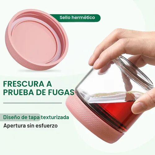 Vista 3 de NETANY Paquete de 12 recipientes de avena durante la noche con tapas, tarros de vidrio Mason de 16 onzas, 10 onzas y 8 onzas 4 colores - 3 tamaños
