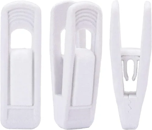 Vista 10 de Trgowaul Perchas de terciopelo - Clips fuertes para pantalones delgados (20 unidades, beige)