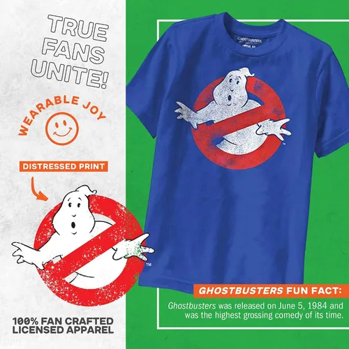 Vista 3 de Ripple Junction Camiseta juvenil con logotipo de Ghostbusters Distressed No Ghost