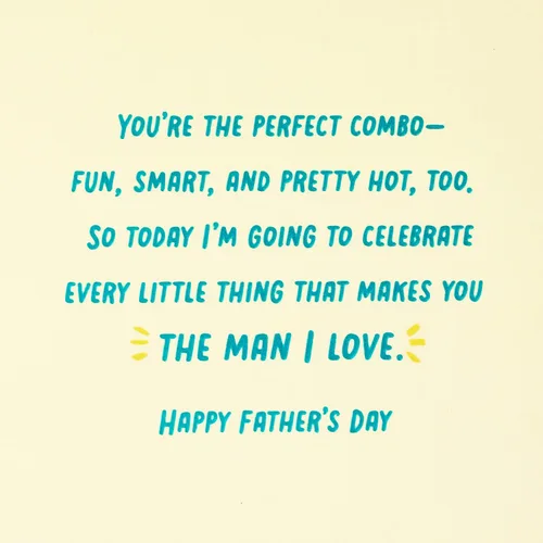 Vista 3 de Hallmark Tarjeta del día del padre para marido o novio (un papá caliente)