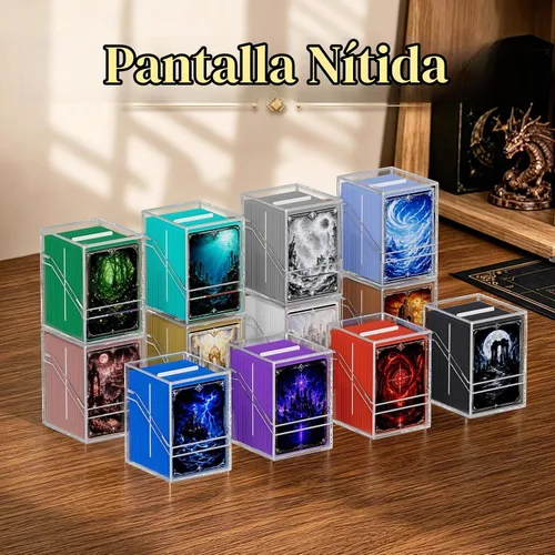 Vista 6 de YSCare Estuches de cubierta, paquete de 12 fundas acrílicas Commander y 1200 fundas mate para tarjetas coleccionables con 12 divisores, caja de 12