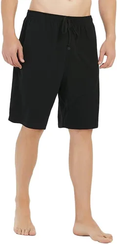 Vista 2 de U2SKIIN Paquete de 2 pantalones cortos de pijama para hombre, 100% algodón, pantalones ligeros con bolsillos, pantalones cortos de pijama suaves