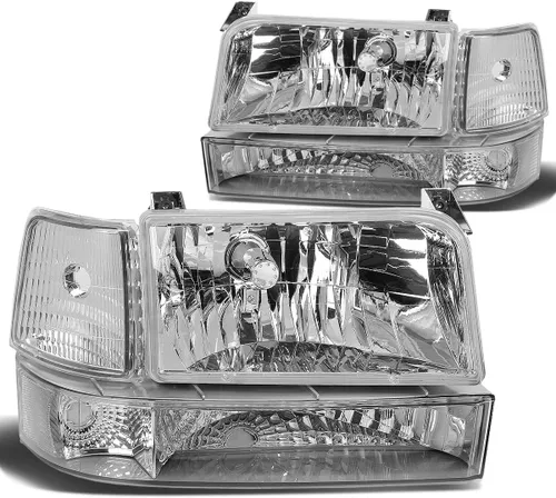 Vista 7 de DNA Motoring HL-OH-F15092-6P-BK-AM - Faros delanteros de repuesto para Bronco 92-96 F150 F250 F350, color negro, faros ámbar
