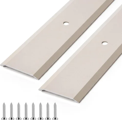 Vista 7 de Tandefio 2 unids 4" X 1/4" X 36" aluminio Saddle puerta umbral, plata Plateado