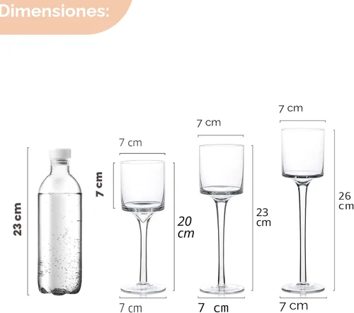 Vista 2 de NUPTIO Portavelas de cristal Tealight: juego de 3 candelabros de tallo largo para centro de mesa de cena, velas flotantes Monet Clear Glass Cups