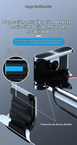 Vista 2 de Cargador inalámbrico para automóvil, SUPERLIT 15 W Qi de carga rápida con sujeción automática, soporte de teléfono resistente para ventilación