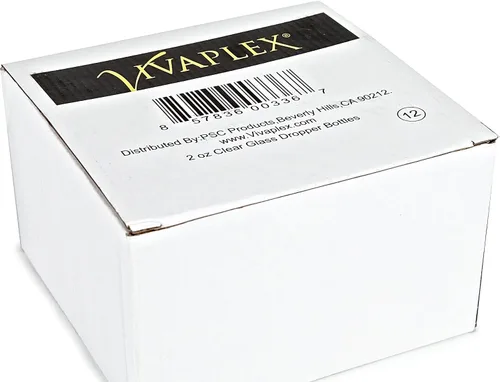 Vista 2 de Vivaplex, 12, botellas de vidrio de 59,15 cc, transparentes, con goteros de vidrio