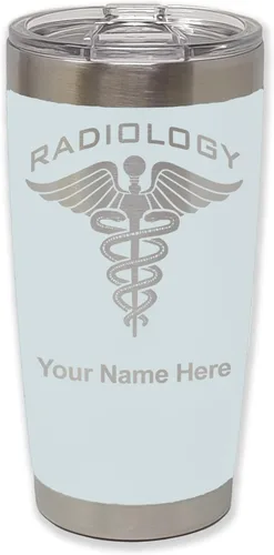 Vista 10 de LaserGram Vaso personalizado de 20 onzas, radiología (negro) Regalo grabado para radiólogos, acero inoxidable aislado al vacío, grabado con láser