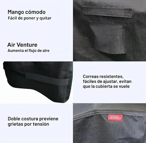 Vista 2 de Cubierta de tela RPET para Blackstone 22" y 28" cubierta de parrilla de un solo estante, negro