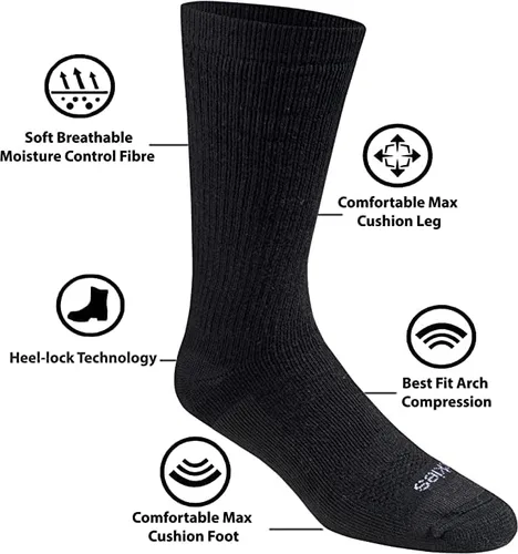 Vista 2 de Dickies Dri-tech Moisture Control Max - Calcetines para hombre, paquete múltiple