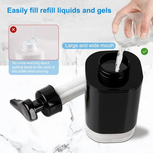 Vista 8 de AUMIO Dispensador automático de jabón líquido para manos, dispensador de jabón para encimera de baño sin contacto de 13.52 onzas, dispensador