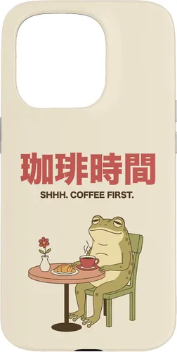 Vista 14 de Japanese Coffee Time Frog Retro Cafe Aesthetic Case for iPhone 17
