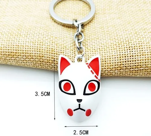 Vista 2 de Máscara LED de demonio, accesorios de disfraz de anime japonés de plástico de lujo con cara de zorro, accesorios para cosplay