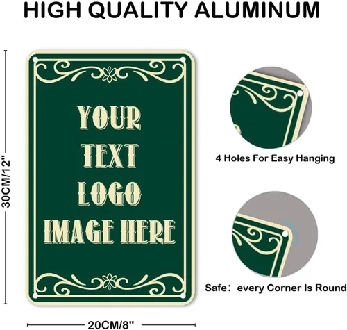 Vista 2 de Letreros personalizados de metal para exteriores, letreros de calle personalizados para casas con texto, letreros de negocios personalizados