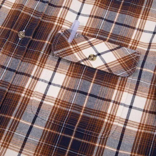 Vista 5 de JIAER Camisa casual de franela de manga larga con botones para hombre