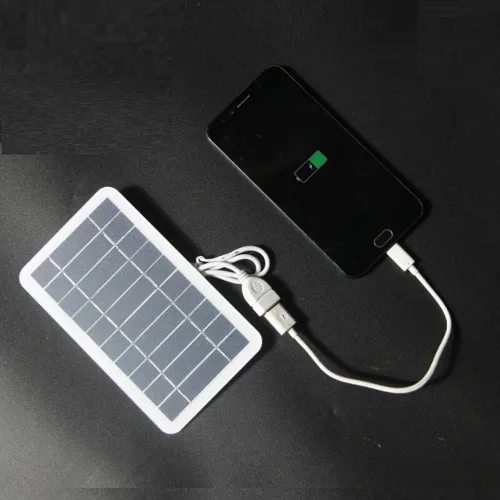Vista 7 de 5V de alta potencia USB panel solar al aire libre impermeable senderismo camping células portátiles batería cargador solar para teléfono móvil