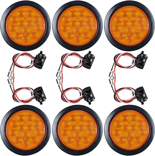 Vista 39 de Kit de tapones de cableado con cubierta de hule para luz trasera LED redonda de 4", 12 ledes, para RV, camioneta