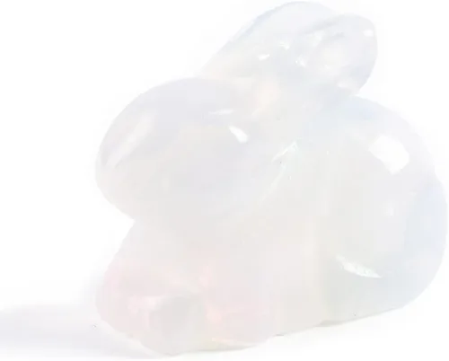 Vista 9 de YGLINE Figura de conejo de cristal con piedras preciosas para tallar animales (aventurina verde)