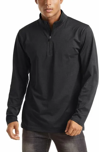 Vista 3 de MAGNIVIT Camisas de correr con cremallera de 14 para hombre de manga larga forro polar