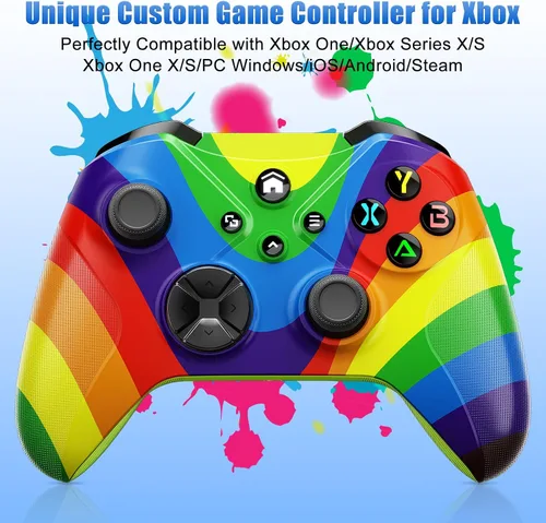 Vista 2 de Colorful Wireless Controller Compatible with Xbox One, Xbox Series XS, Xbox One SX, Steam, AndroidiOSPC Windows, Built-in 6-Axis Motion Sensor