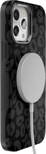 Vista 6 de Casely Funda para iPhone 13 Pro Max Into The Wild Leopardo negro Compatible con MagSafe Diseño protector audaz