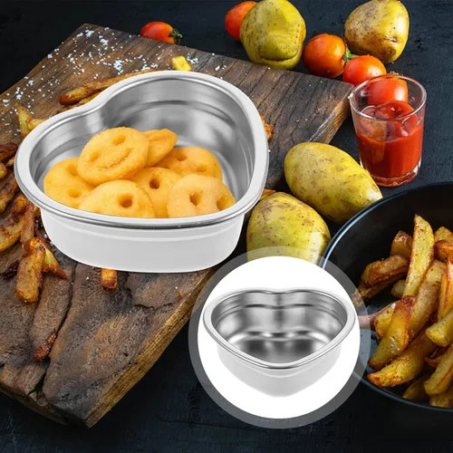 Vista 9 de Hemoton Plato portátil en forma de acero inoxidable para aperitivos, salsas a la parrilla, para reuniones familiares y fiestas, esenciales