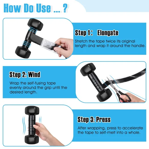 Vista 6 de Cinta de silicona Fusion Grip de 1 pulgada x 19.5 pies, cinta de rescate autofusible negra, cinta adhesiva de goma para reparación de tuberías