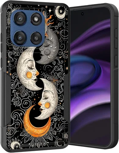 Vista 74 de para Moto G Play 4G 2024, funda de dos capas híbrida resistente y a prueba de golpes, PC duro + silicona suave protectora para Motorola Moto G Play
