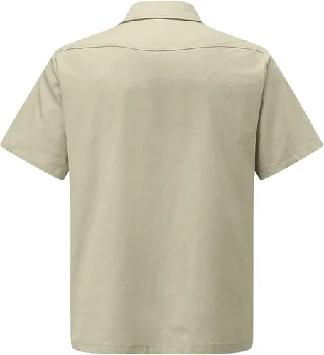Vista 3 de Camisa de manga corta para hombre, de verano, para campamento cubano, guayabera, de lino, algodón, hippie, playa, con botones