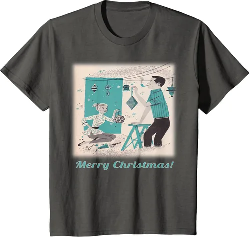 Vista 14 de Árbol de Navidad Retro Mcm playera clásico Par decoraciones, mujer XL, Asphalt