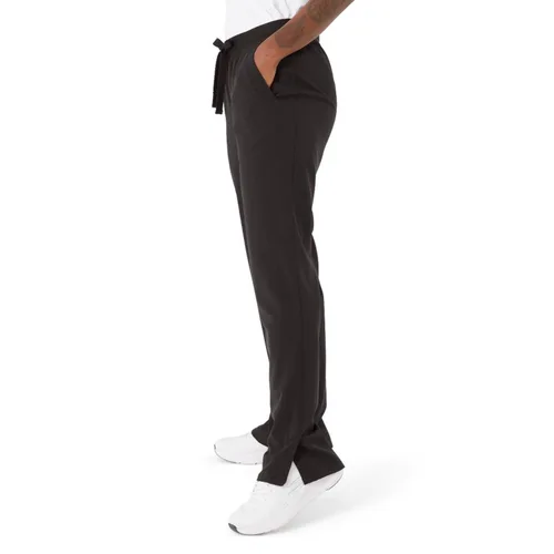 Vista 3 de ave. Varick - Pantalón médico de pierna recta con seis bolsillos para mujer, color negro, talla S alta