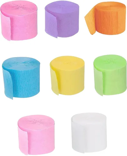 Vista 5 de YYaaloa Serpentinas de papel crepé, 6 rollos de 492 pies, gran valor, tamaño perfecto para fiestas, cumpleaños, ceremonias de boda y decoración