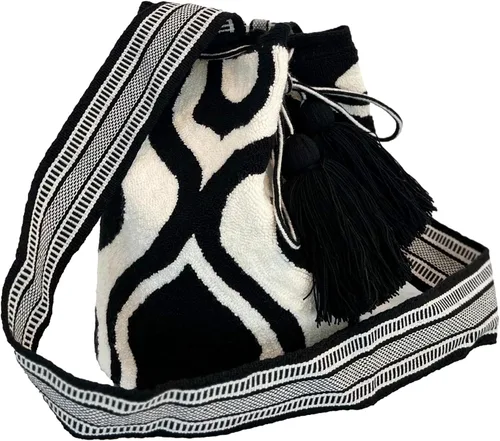 Vista 2 de Bolso de mano - Bolso Wayuu - Zebra