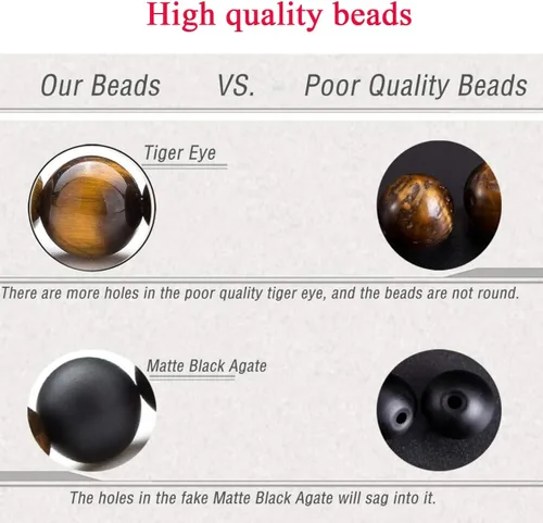 Vista 6 de Pulsera para hombres, regalo de cumpleaños para hombres, novio, marido, papá, hijo, hermano, nieto, abuelo, tío amor, alivio del estrés, ojo