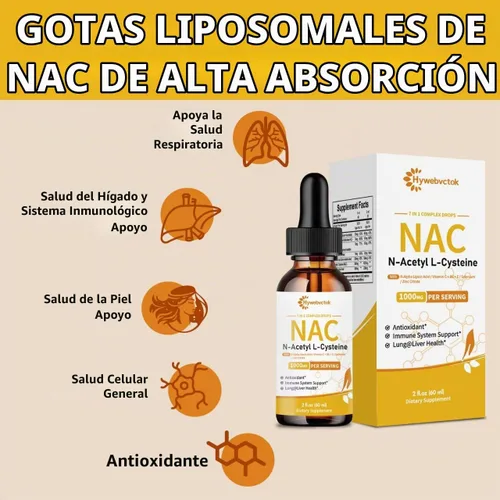 Vista 4 de Líquido NAC Gotas 1000 MG,NAC Suplemento Líquido N-Acetil