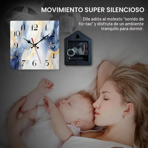 Vista 2 de ArtSocket Reloj de pared cuadrado silencioso sin tictac 10" mármol Resumen de mármol rosa