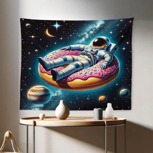 Vista 155 de Ambesonne Tapiz verde, fases lunares alrededor de un árbol de la vida, impresión de diseño bohemio de astrología nocturna, decoración de tela
