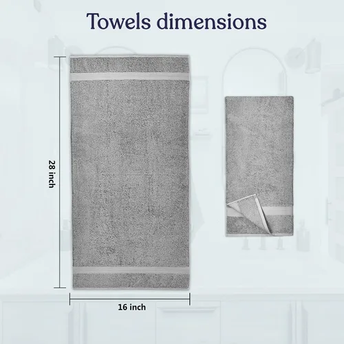 Vista 6 de Juego de toallas de 100 % algodón de alta calidad, más gruesas, suaves, de peluche y altamente absorbentes, juego de toallas de lujo de calidad