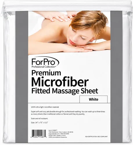 Vista 7 de ForPro Sábana bajera ajustable de microfibra para masaje, 36 pulgadas de ancho x 77 pulgadas de largo x 7 pulgadas de alto, for Massage &